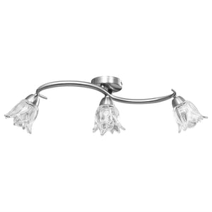 Lampadario con Paralumi in Vetro per 3 Lampadine E14 Tulipano 289230