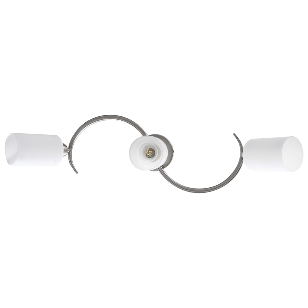 Lampadario Paralume in Ceramica a Cono Bianco 3 Lampadine E14 289232