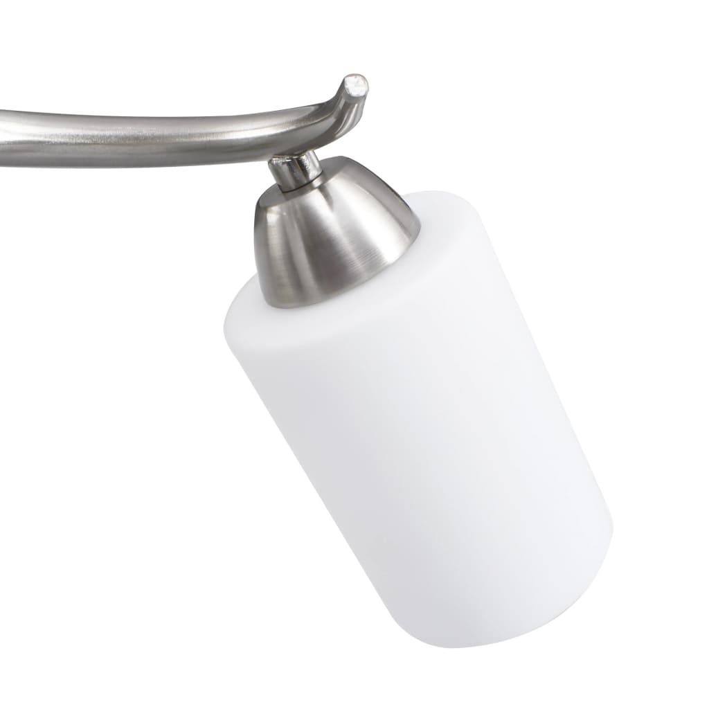 Lampadario Paralume in Ceramica a Cono Bianco 3 Lampadine E14 289232