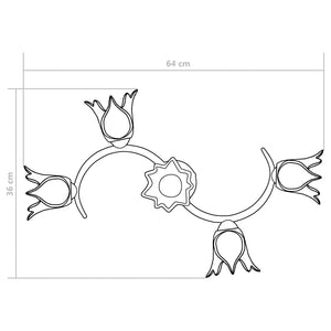 Lampadario con Paralumi in Vetro per 5 Lampadine E14 Tulipano cod mxl 72403