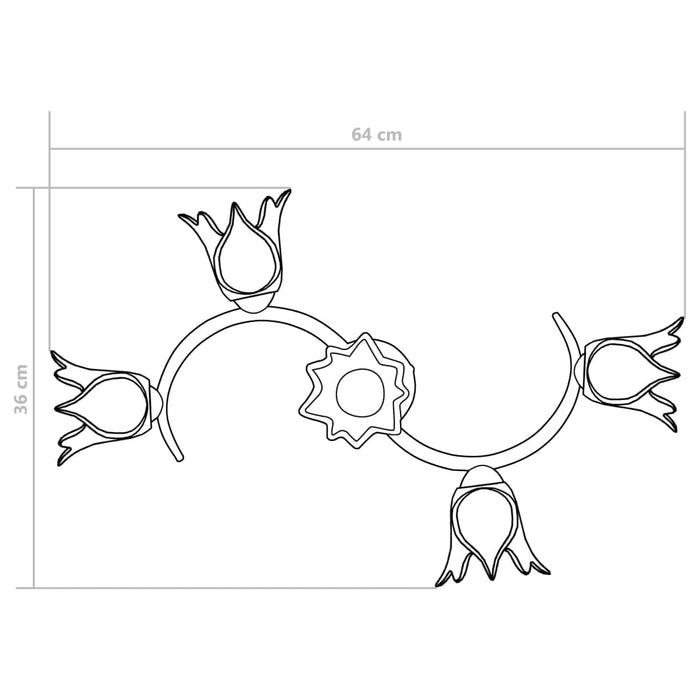 Lampadario con Paralumi in Vetro per 5 Lampadine E14 Tulipano cod mxl 72403