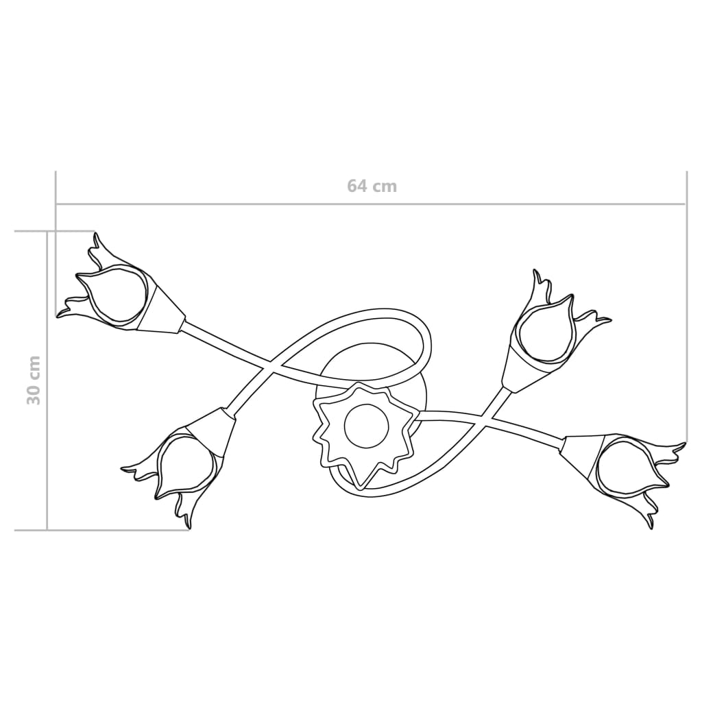 Lampadario con Paralumi in Vetro per 5 Lampadine E14 Tulipano 289236