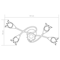 Lampadario con Paralumi in Vetro per 5 Lampadine E14 Tulipano 289236