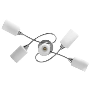 Lampadario Paralumi in Ceramica 5 Lampadine E14 Bianco a Cono 289238