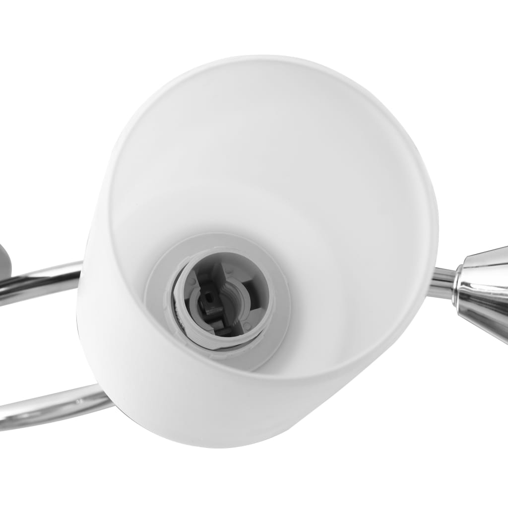 Lampadario Paralumi in Ceramica 5 Lampadine E14 Bianco a Cono 289238