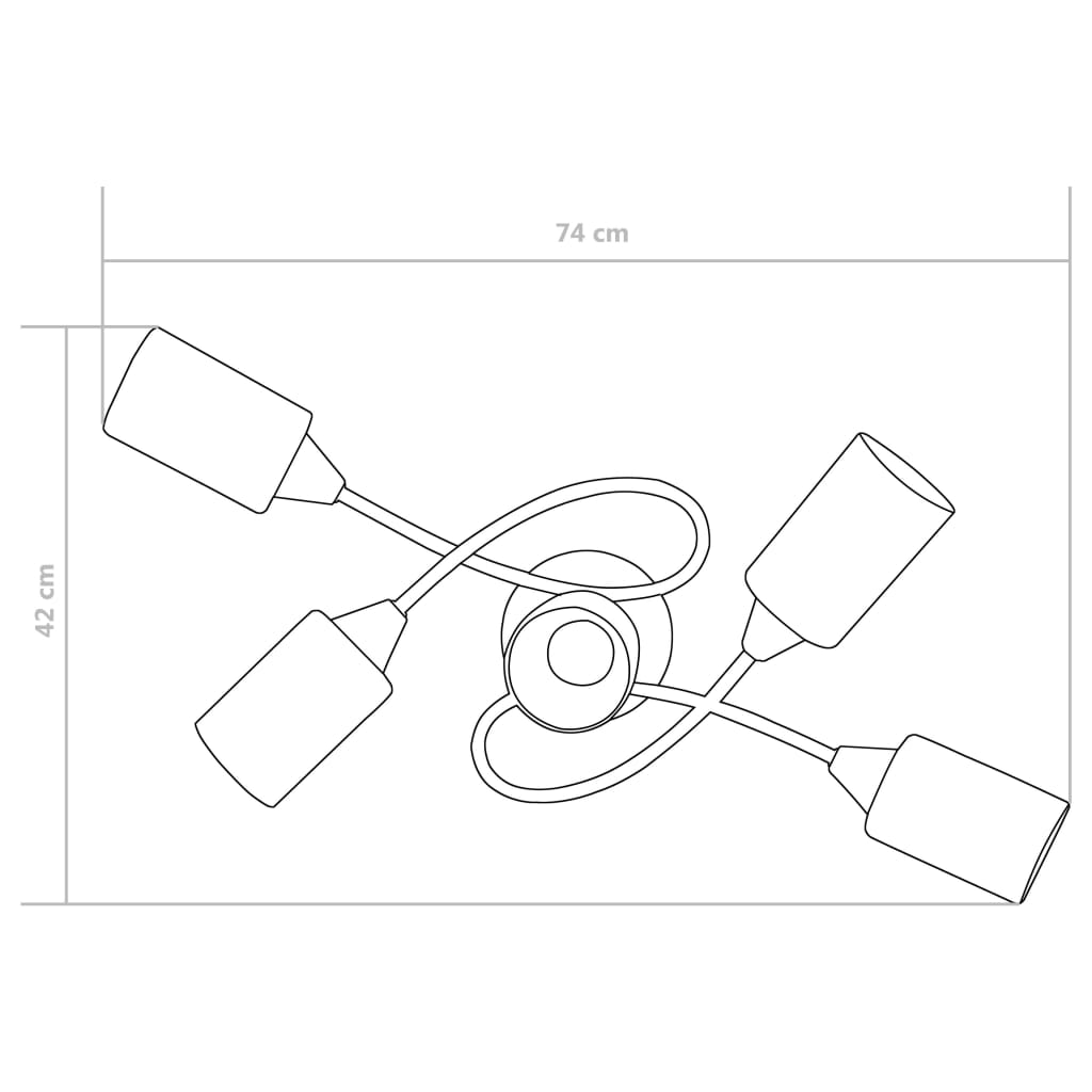 Lampadario Paralumi in Ceramica 5 Lampadine E14 Bianco a Cono