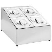 Supporto Gastronorm con 4 Contenitori GN 1/6 in Acciaio Inox cod mxl 71389