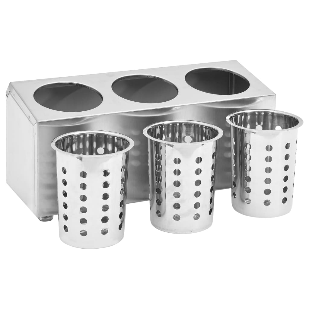 Portaposate con 3 Inserti Rettangolare in Acciaio Inox 51226