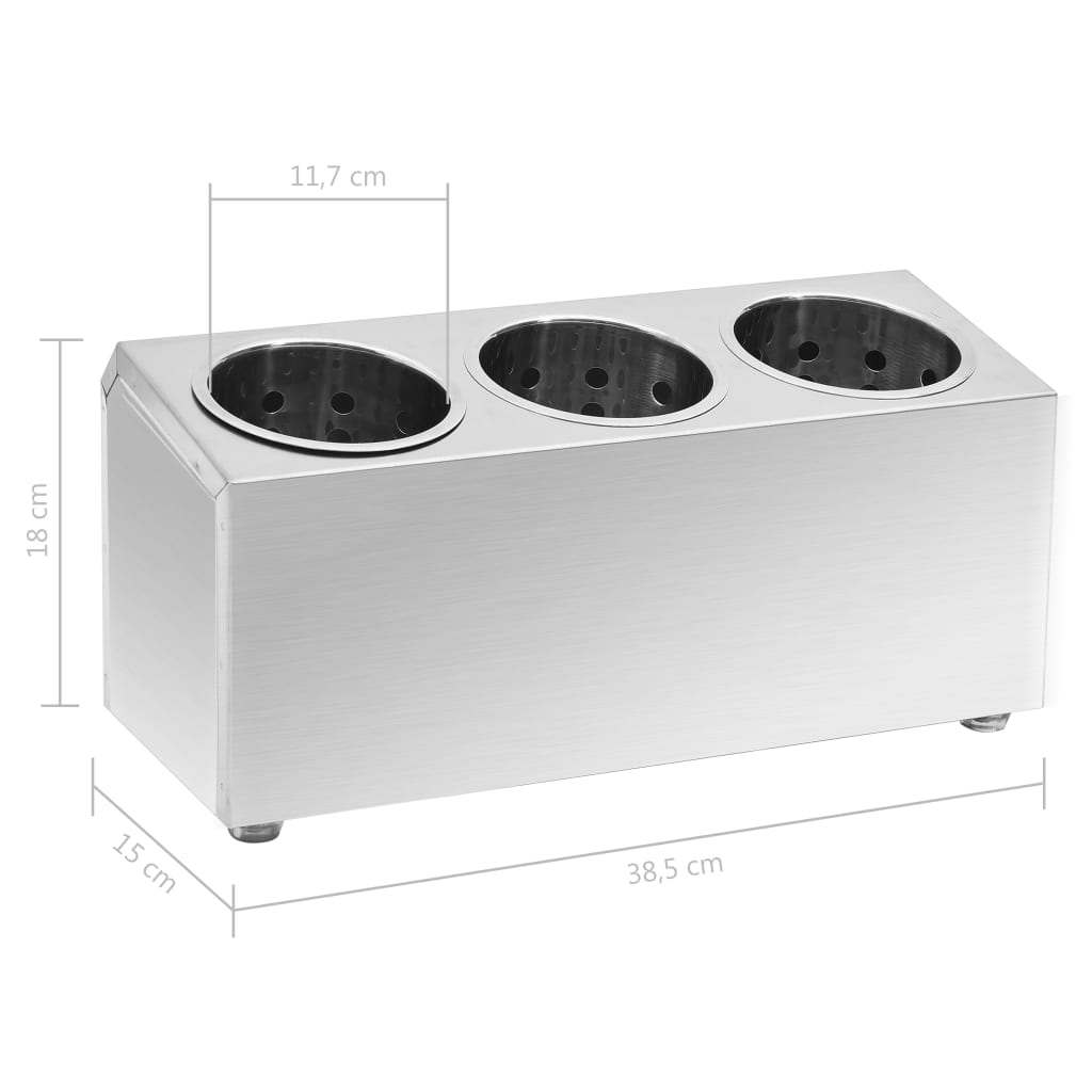 Portaposate con 3 Inserti Rettangolare in Acciaio Inox 51226