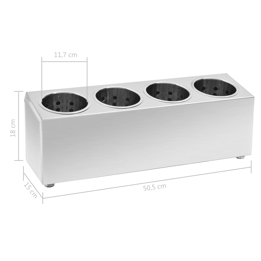 Portaposate con 4 Inserti Rettangolare in Acciaio Inox 51227