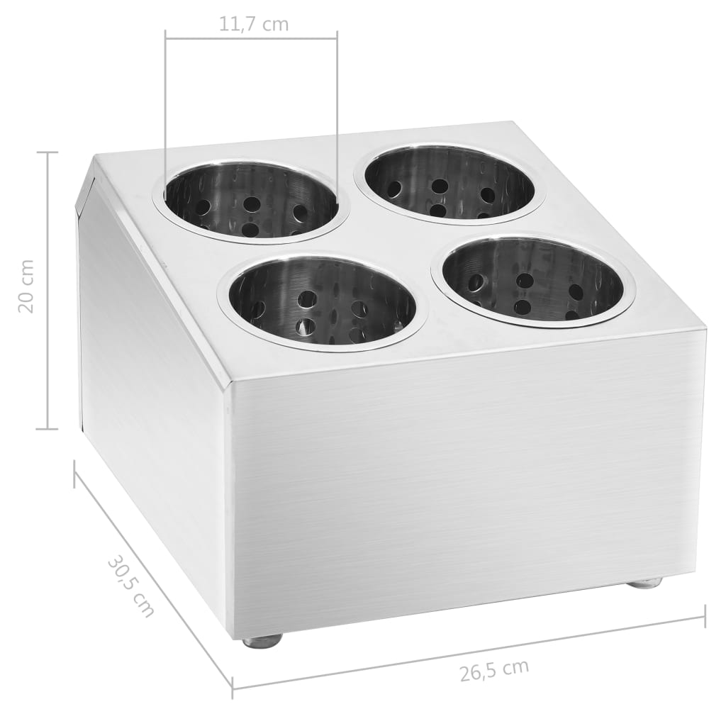 Portaposate con 4 Inserti Quadrato in Acciaio Inox  cod mxl 44576