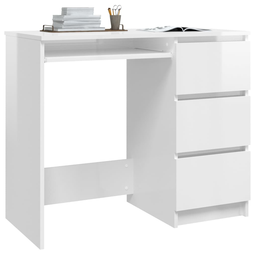 Scrivania Bianco Lucido 90x45x76 cm in Legno Multistratocod mxl 73169