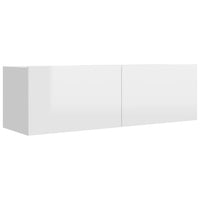 Mobile Porta TV Bianco Lucido 100x30x30 cm in Truciolato 801487