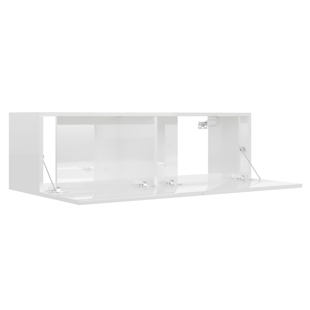 Mobile Porta TV Bianco Lucido 100x30x30 cm in Truciolato 801487