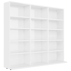 Armadio Porta CD Bianco Lucido 102x23x89,5 cm in Truciolato cod mxl 78129