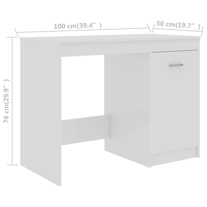 Scrivania Bianco Lucido 100x50x76 cm in Truciolato 801802