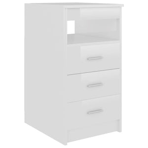 Cassettiera Bianco Lucido 40x50x76 cm in Legno Multistrato 801811