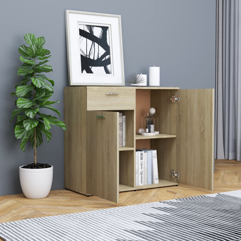 Credenza Rovere Sonoma 80x36x75 cm in Legno Multistrato 801826