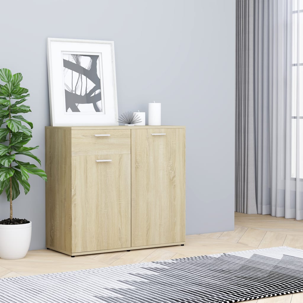 Credenza Rovere Sonoma 80x36x75 cm in Legno Multistrato 801826