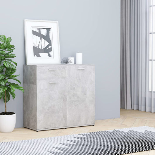 Credenza Grigio Cemento 80x36x75 cm in Truciolato cod 10491