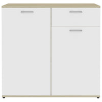 Credenza Bianco e Rovere Sonoma 80x36x75 cm in Truciolato cod 9106