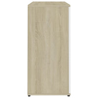 Credenza Bianco e Rovere Sonoma 80x36x75 cm in Truciolato cod 9106