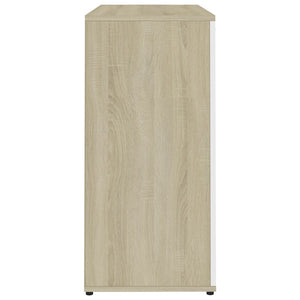 Credenza Bianco e Rovere Sonoma 80x36x75 cm in Truciolato cod 9106