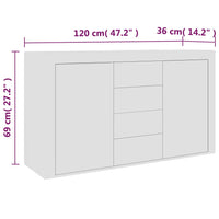 Credenza Bianca 120x36x69 cm in Truciolato