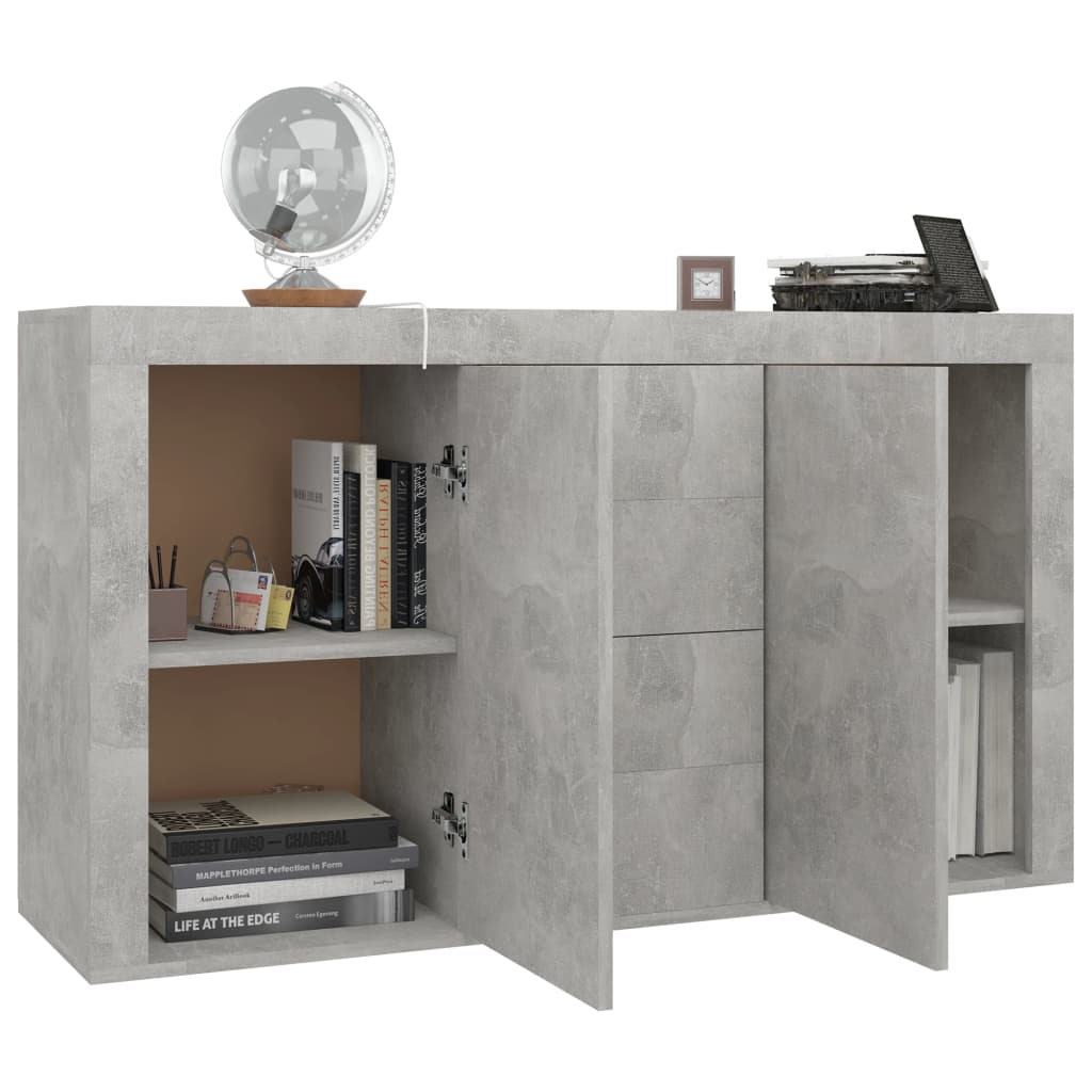 Credenza Grigio Cemento 120x36x69 cm in Truciolato