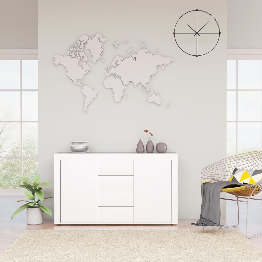 Credenza Bianco Lucido 120x36x69 cm in Truciolato cod mxl 12199