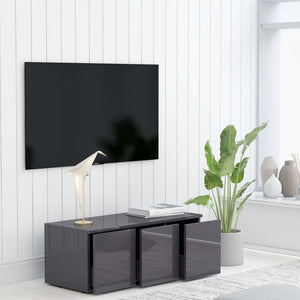 Mobile TV Grigio Lucido 80x34x30 cm in Truciolato cod mxl 21047