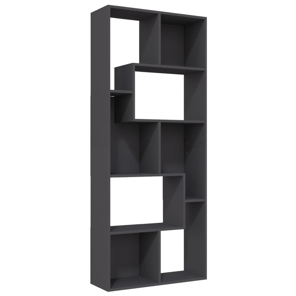 Libreria Grigia 67x24x161 cm in Legno Multistrato 801879