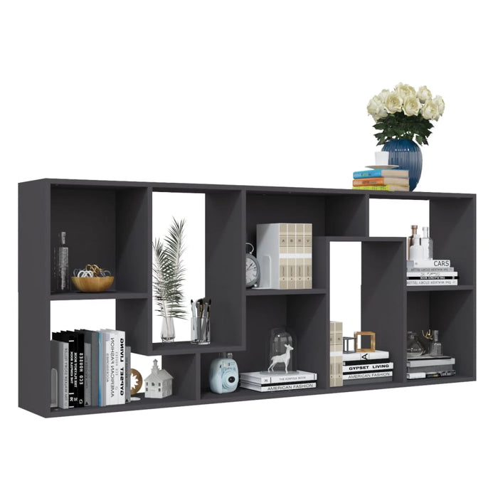 Libreria Grigia 67x24x161 cm in Legno Multistrato 801879