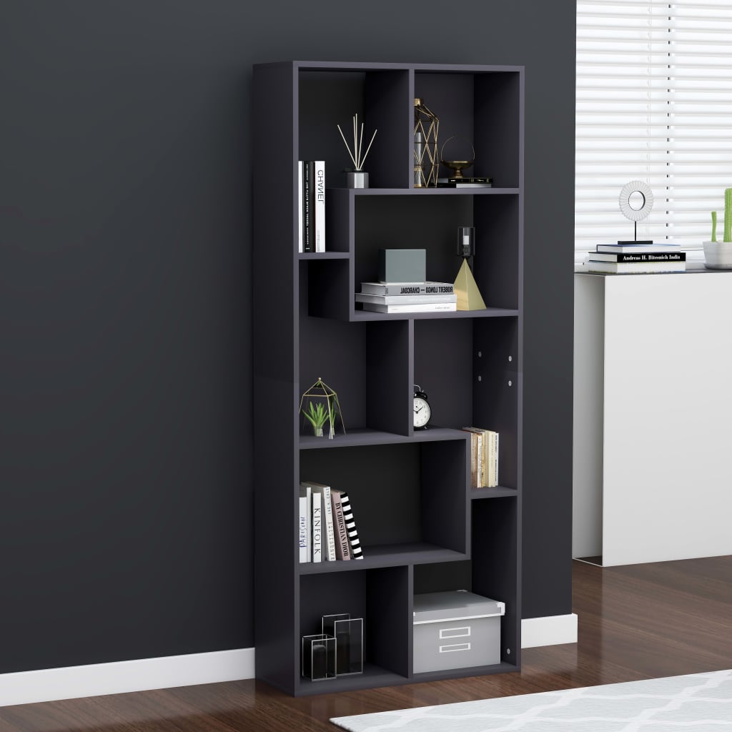 Libreria Grigia 67x24x161 cm in Truciolato cod mxl 62087