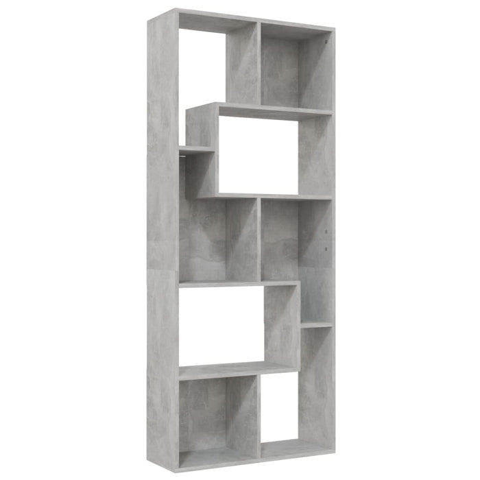 Libreria Grigio Cemento 67x24x161 cm in Legno Multistrato 801881