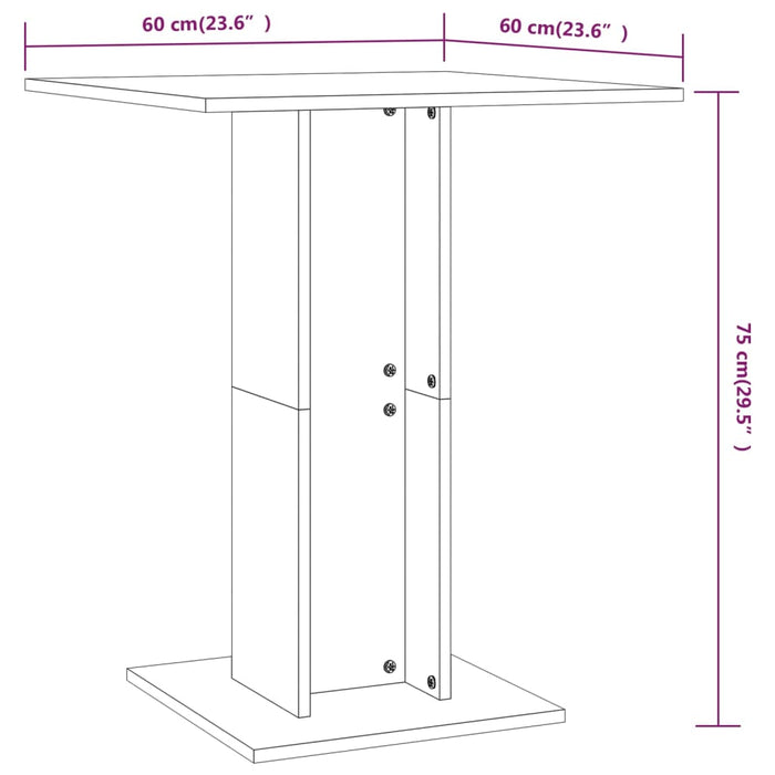 Tavolo da Bistrot Bianco 60x60x75 cm in Legno Multistrato 802102