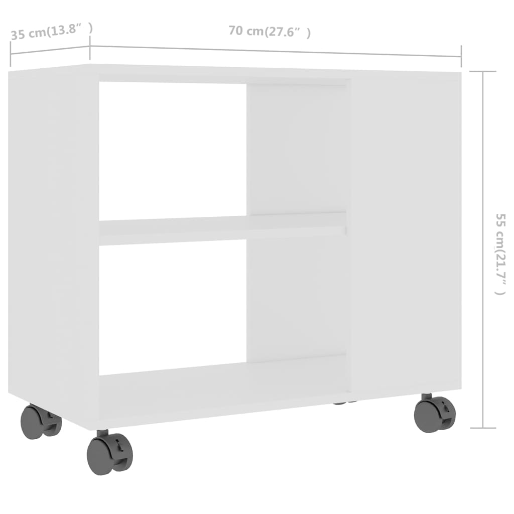 Tavolino da Salotto Bianco 70x35x55 cm in Legno Multistrato cod mxl 63198