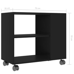 Tavolino da Salotto Nero 70x35x55 cm in Legno Multistrato