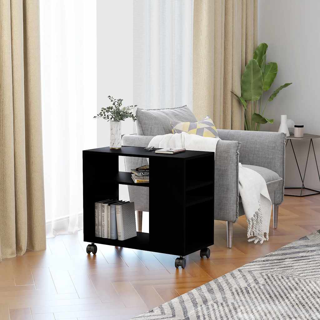 Tavolino da Salotto Nero 70x35x55 cm in Legno Multistrato 802121