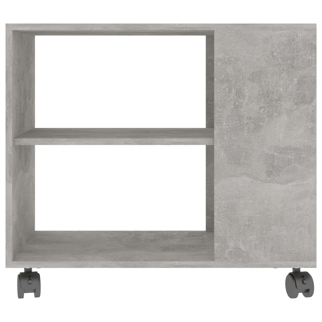 Tavolino Grigio Cemento 70x35x55 cm in Legno Multistrato 802124