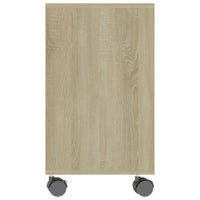 Tavolino Bianco e Sonoma 70x35x55 cm Legno Multistrato 802125