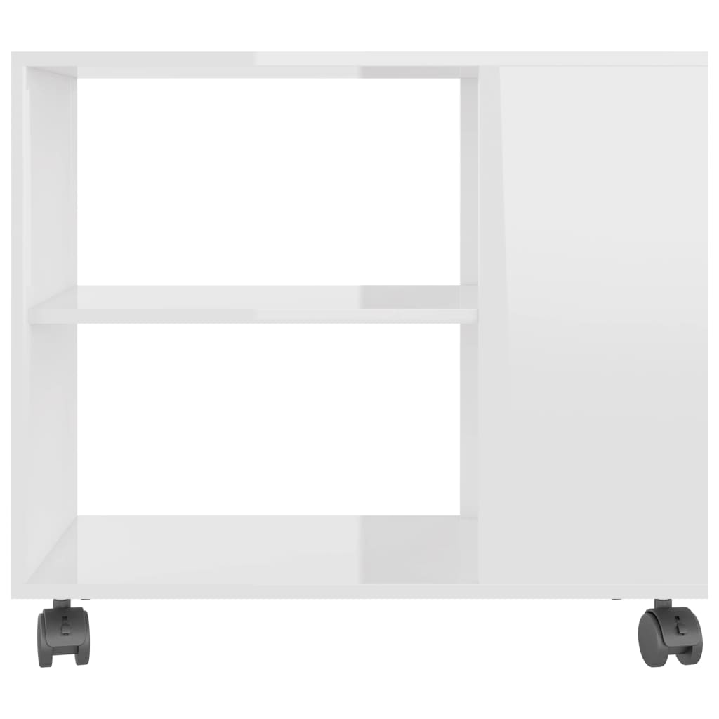 Tavolino da Salotto Bianco Lucido 70x35x55 cm Legno Multistrato cod mxl 15436