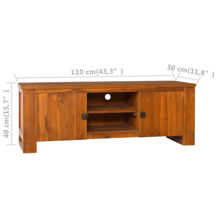 Mobile Porta TV 110x30x40 cm in Legno Massello di Teak 289068