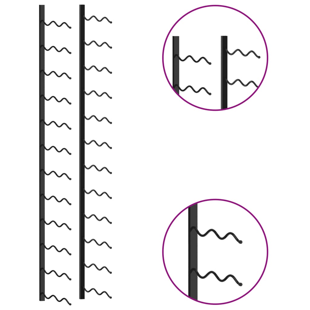 Portavini da Parete per 24 Bottiglie Nero in Ferro  cod mxl 50728