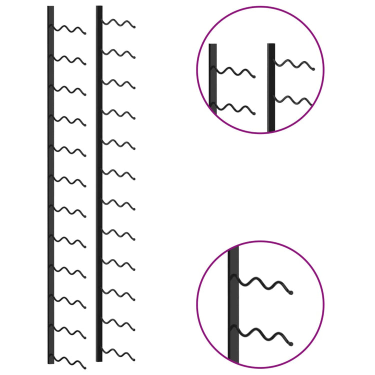 Portavini da Parete per 24 Bottiglie Nero in Ferro  cod mxl 50728