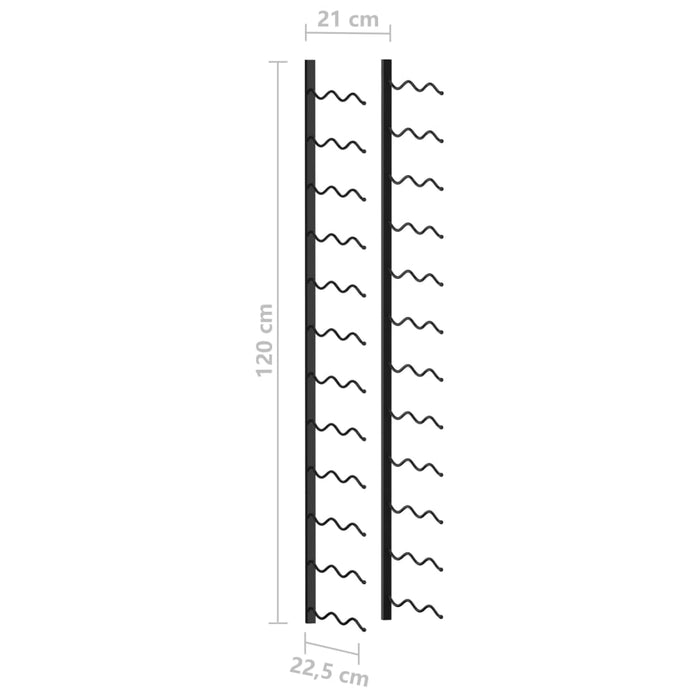 Portavini da Parete per 24 Bottiglie Nero in Ferro  cod mxl 50728