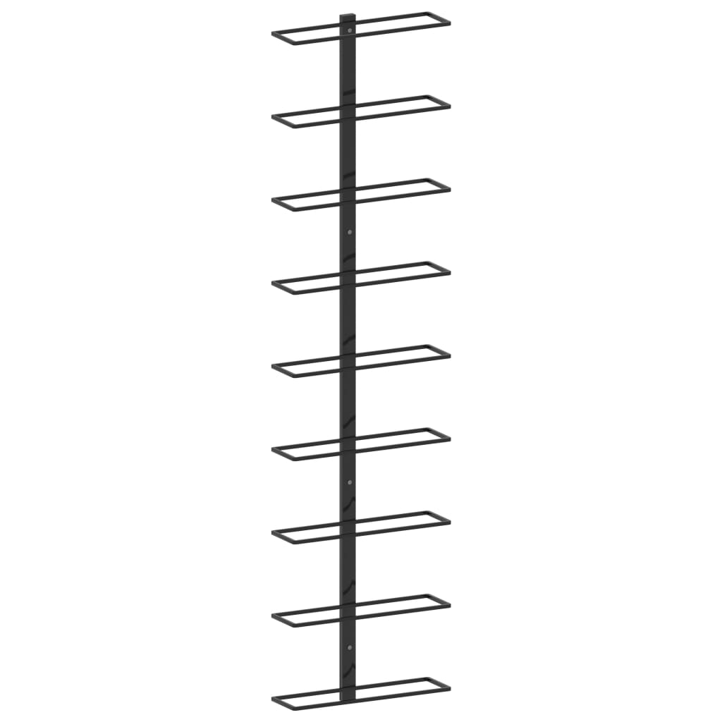 Portavini da Parete per 9 Bottiglie Nero in Ferro cod mxl 52631