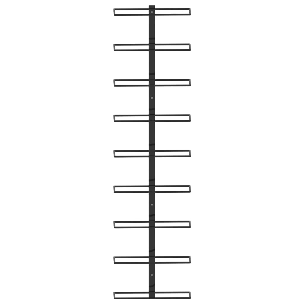 Portavini da Parete per 9 Bottiglie Nero in Ferro cod mxl 52631