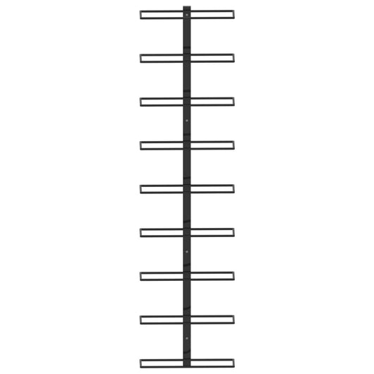 Portavini da Parete per 9 Bottiglie Nero in Ferro cod mxl 52631