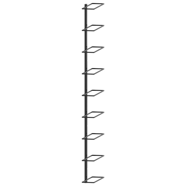 Portavini da Parete per 9 Bottiglie Nero in Ferro cod mxl 52631